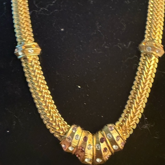 JBK Jacqueline Kennedy Gold Tone Multi-Stone Necklace - Picture 2 of 4